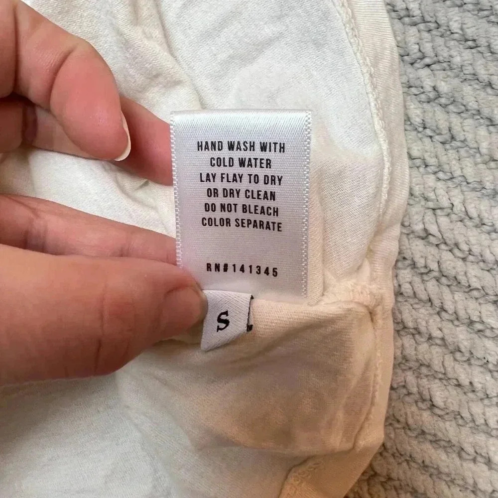 Letluv Anthropologie Womens White Bug Car Caliifornia Tank Top Sz S Beach Summer - Picture 6 of 10